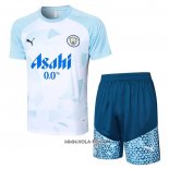 Chandal del Manchester City 2024-2025 Manga Corta Azul - Pantalon Corto