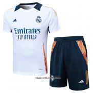 Chandal del Real Madrid 2024-2025 Manga Corta Blanco - Pantalon Corto