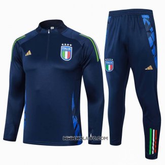 Chandal de Sudadera del Italia 2024-2025 Nino Azul