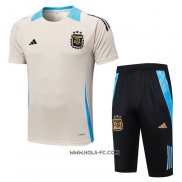 Chandal del Argentina 2024-2025 Manga Corta Amarillo - Pantalon Corto