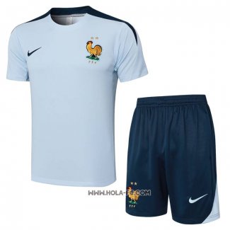 Chandal del Francia 2024-2025 Manga Corta Azul Claro - Pantalon Corto