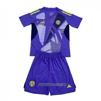 Camiseta Escocia Portero 2024 Nino Azul