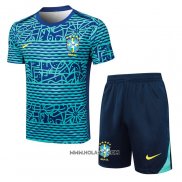 Chandal del Brasil 2024-2025 Manga Corta Verde - Pantalon Corto