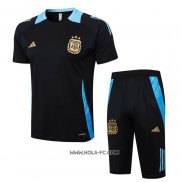 Chandal del Argentina 2024-2025 Manga Corta Negro - Pantalon Corto