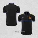 Camiseta Polo del Manchester United 2022-2023 Negro y Azul