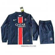 Camiseta Primera Paris Saint-Germain 2024-2025 Nino Manga Larga