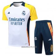 Chandal del Real Madrid 2024-2025 Manga Corta Blanco - Pantalon Corto