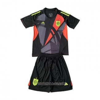 Camiseta Espana Portero 2024 Nino Negro