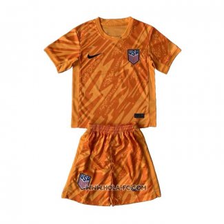 Camiseta Estados Unidos Portero 2024 Nino Naranja